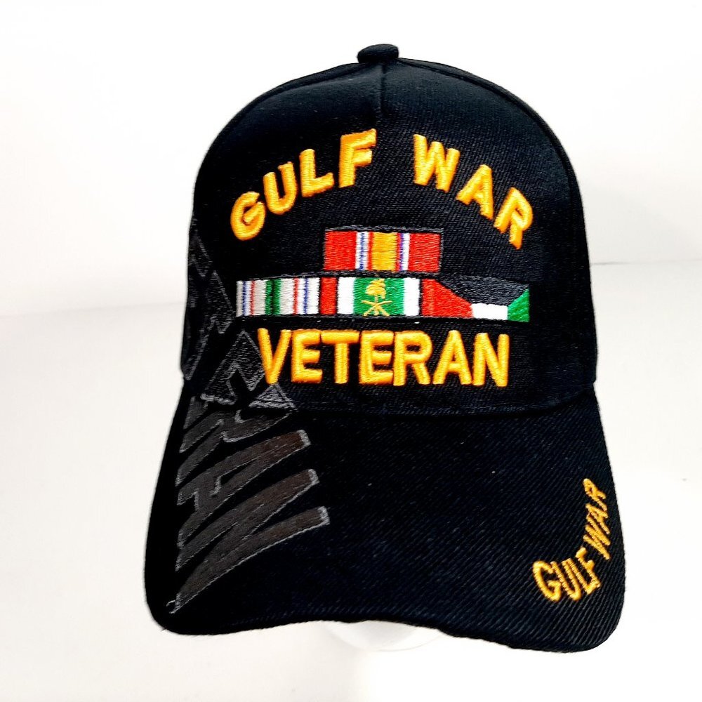 Gulf War Veteran Men's Ball Cap Hat Black Embroide